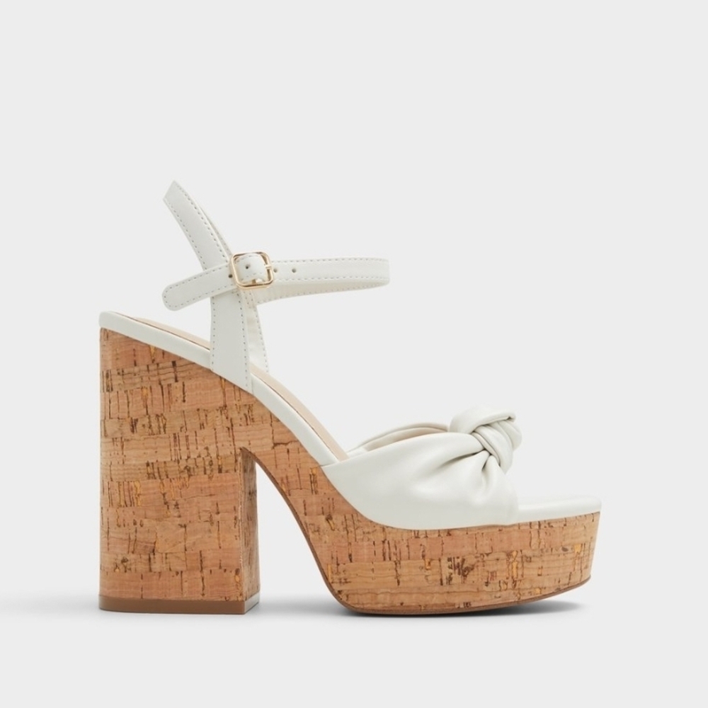 New ALDO UlialdanStrappy heeled sandal Size 7 White